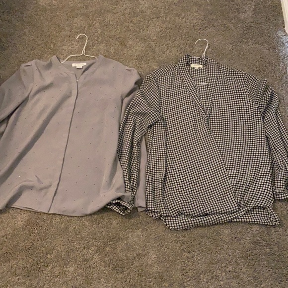Set of Casual Work blouses - grey & black/white - Picture 1 of 4